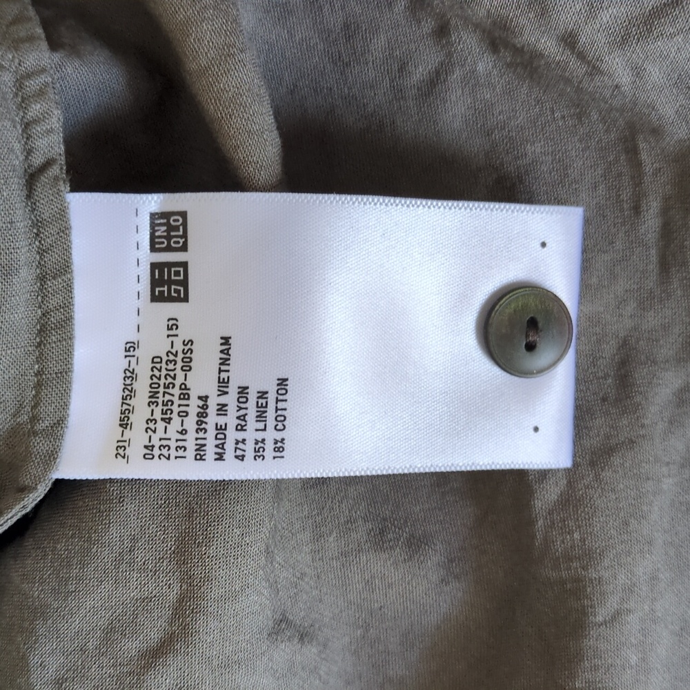 Uniqlo U Green Linen blend Shirt - Picture 3 of 4